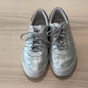 adidas Women's Sambae Metallic Silver Low-Top Sneakers